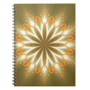 Abstract golden and silver flower for Christmas Notebook