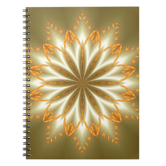Abstract golden and silver flower for Christmas Notebook (Front)