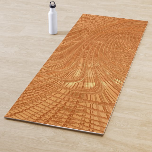 Abstract Golden Art Wavy Yoga Mat (In Situ)