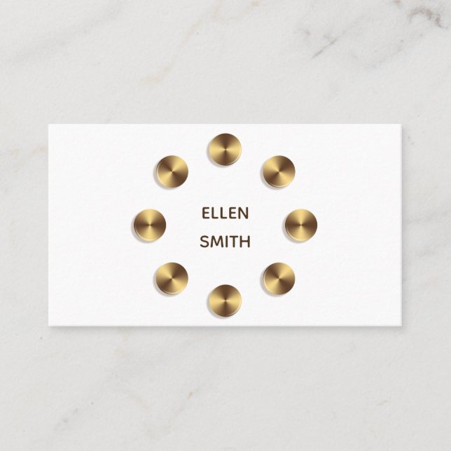 Abstract Golden Circles Element Design Business Card (Front)