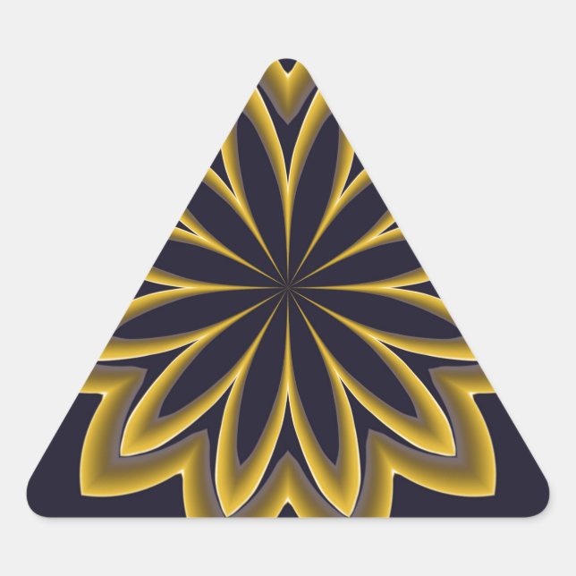 Abstract Golden Flower Triangle Sticker (Front)