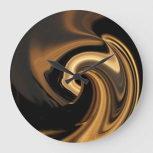 Abstract Golden Heart Wall Clock