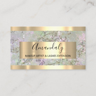Abstract Golden Modern Marble Copper Frame  Business Card