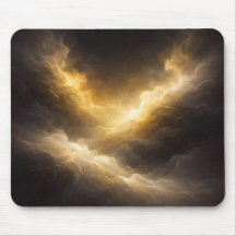 Abstract Golden Nebula Mouse Pad