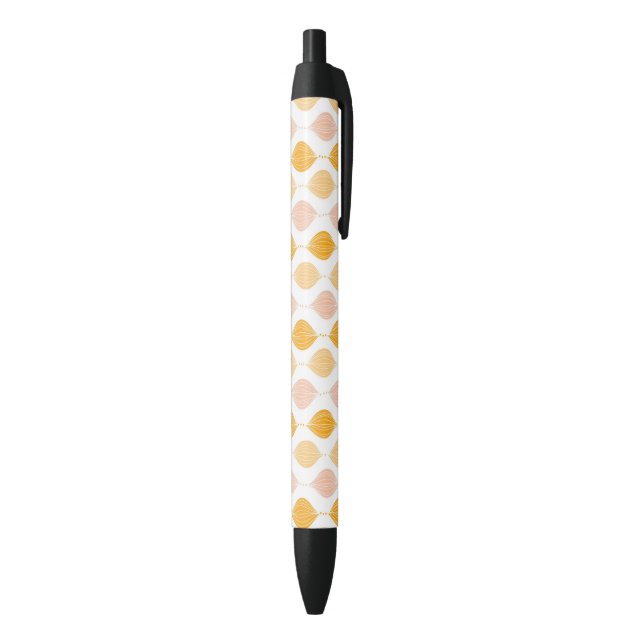 Abstract golden ogee pattern background black ink pen (Bottom (Vertical))