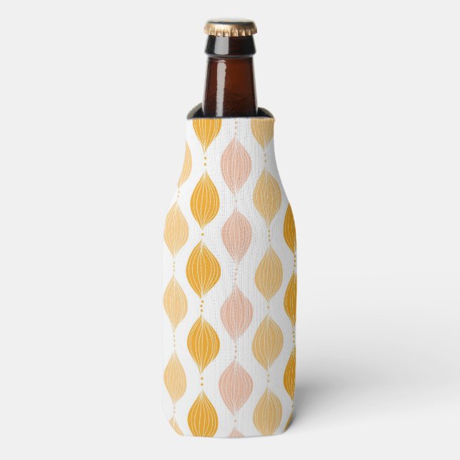 Abstract golden ogee pattern background bottle cooler (Bottle Front)