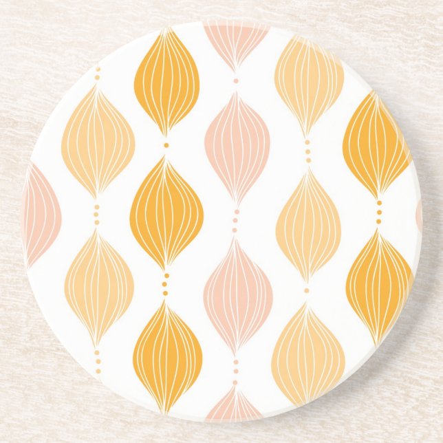 Abstract golden ogee pattern background coaster (Front)