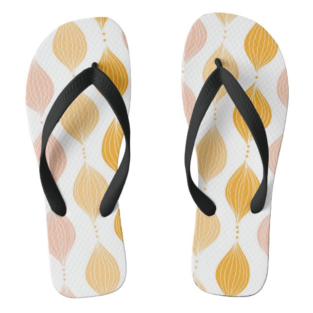 Abstract golden ogee pattern background flip flops (Footbed)
