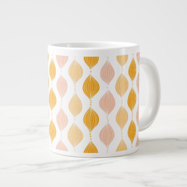 Abstract golden ogee pattern background large coffee mug (Front Right)