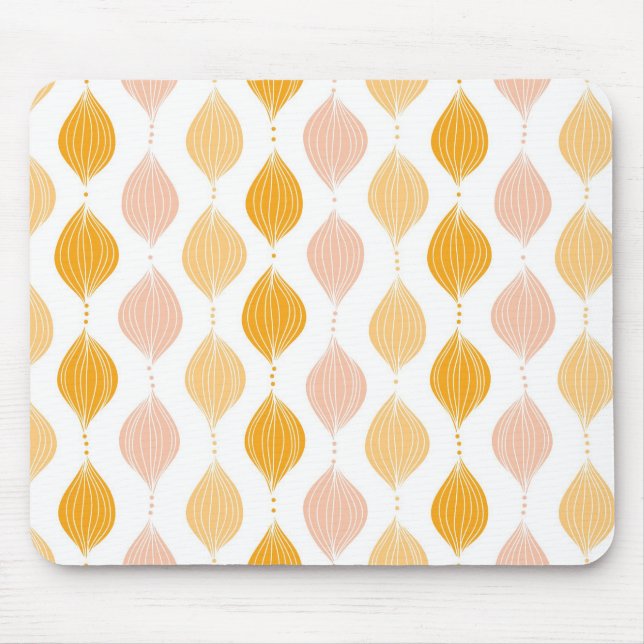 Abstract golden ogee pattern background mouse mat (Front)
