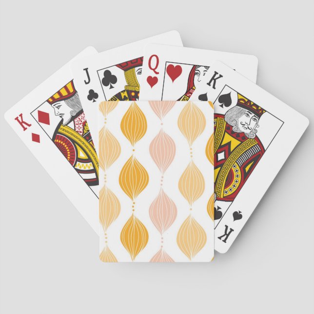 Abstract golden ogee pattern background playing cards (Back)