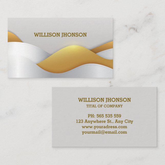  Abstract Golden Pattern Business Card (Front/Back)