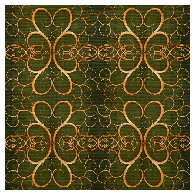 abstract golden swirl pattern fabric (Swatch)