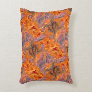 Abstract golden tamarin with crossed legs decorative cushion