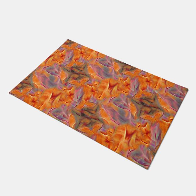 Abstract golden tamarin with crossed legs doormat (Angled)