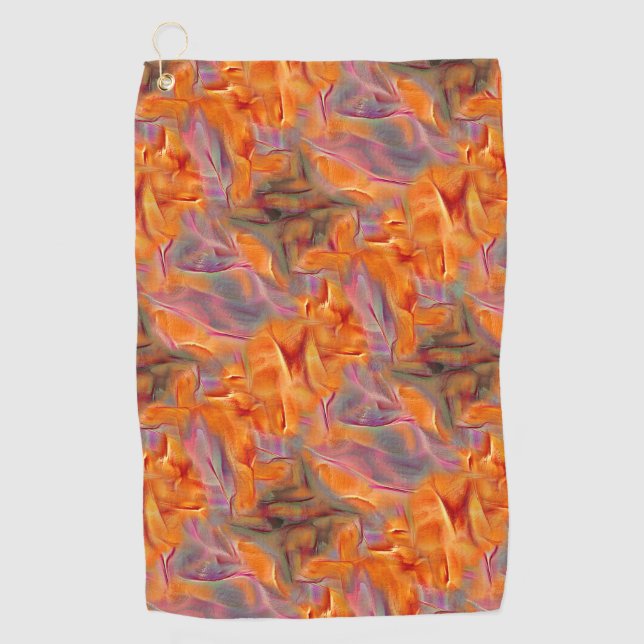 Abstract golden tamarin with crossed legs golf towel (Front)