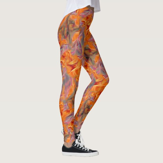 Abstract golden tamarin with crossed legs leggings (Right)