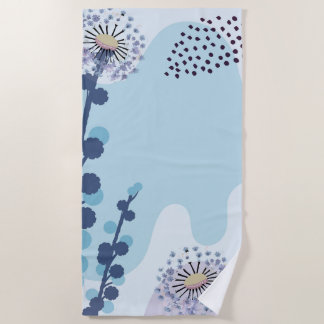 Abstract Golden Wattle Modern Acacia Illustrative Beach Towel