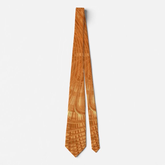 Abstract Golden Waves Neck Tie Gold (Front)