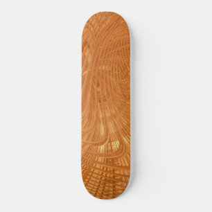 Abstract Golden Waves Skateboard