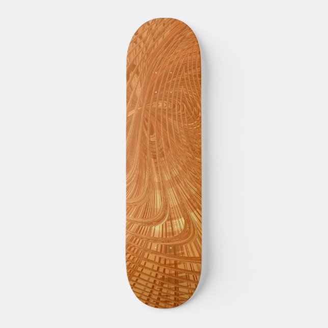 Abstract Golden Waves Skateboard (Front)