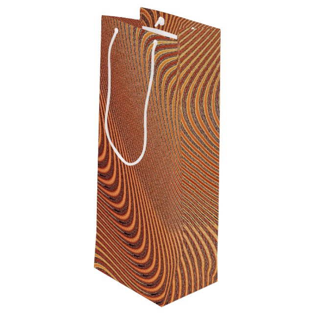 Abstract Golden Wavey Art Gift Bag (Back Angled)
