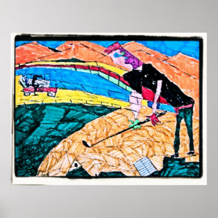abstract golf colour poster