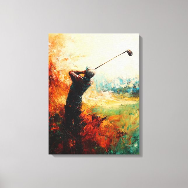 Abstract Golf Player Art Canvas Print (Front)