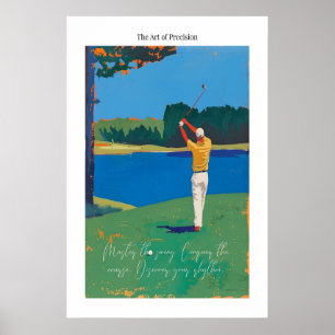 Abstract Golf Swing Art Print Sports Wall