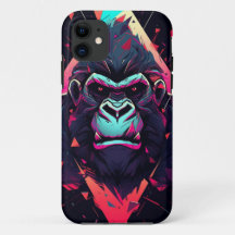 Abstract gorilla with bright colours