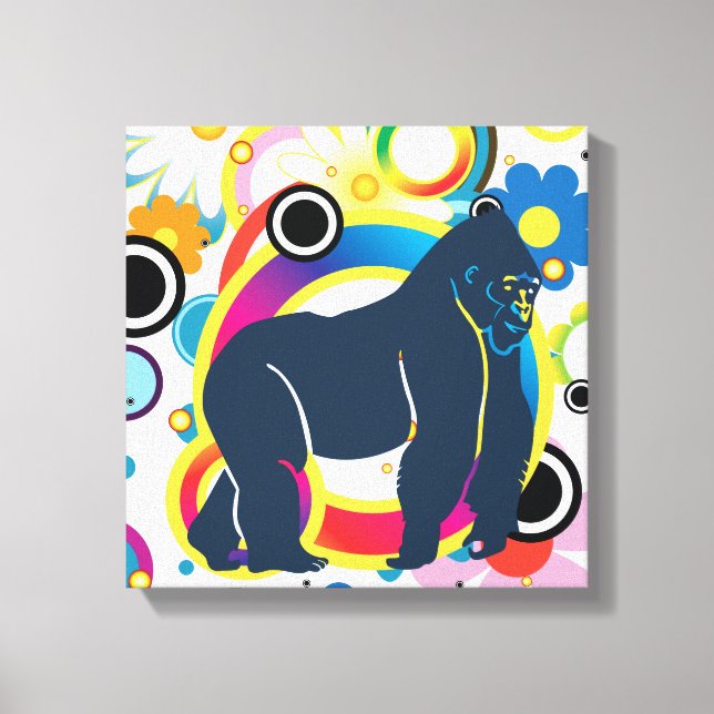 Abstract Gorilla Wrapped Canvas (Front)