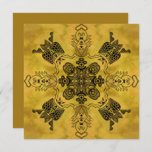 Abstract Goth Tribal Line Drawing Repeat Pattern Card