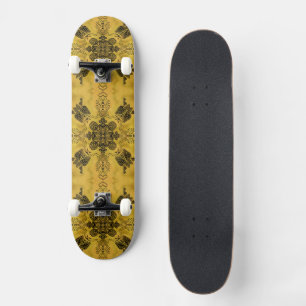 Abstract Goth Tribal Line Drawing Repeat Pattern Skateboard