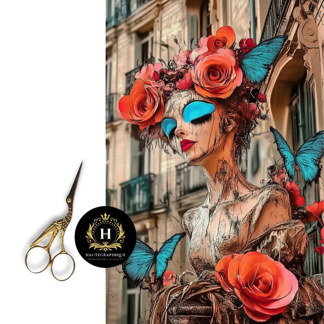 Abstract Gothic Gargoyle Blue Butterfly Decoupage  Tissue Paper (Creator Uploaded)