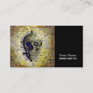 Abstract Gothic Stained Glass Skull Business Card