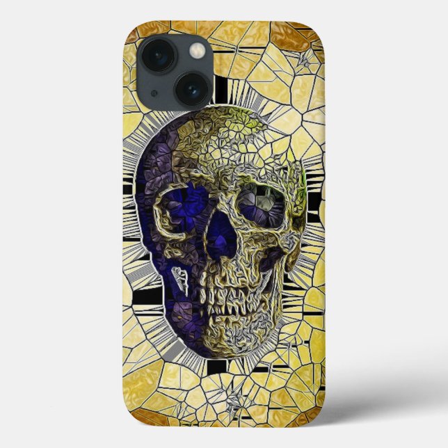 Abstract Gothic Stained Glass Skull Case-Mate iPhone Case (Back)