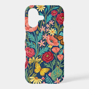 Abstract Gouache Floral Butterflies iPhone Cases
