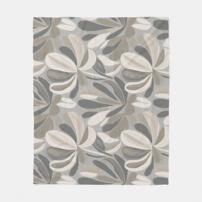 Abstract Gouache Floral Composition Fleece Blanket (Front)