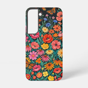 Abstract Gouache Orange Butterflies Samsung Cases