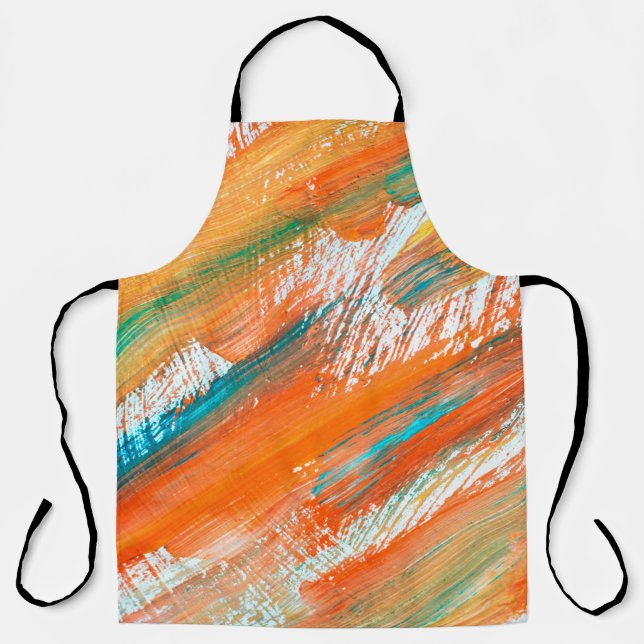 Abstract gouache painting different bright colors. apron (Front)