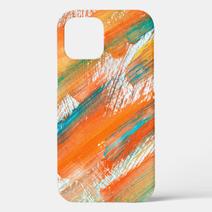 Abstract gouache painting different bright colors. iPhone 12 case