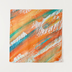 Abstract gouache painting different bright colors. tapestry