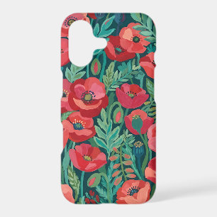 Abstract Gouache Poppies Butterflies iPhone Cases