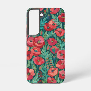 Abstract Gouache Poppies Butterflies Samsung Cases