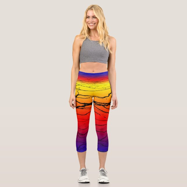 Abstract Gradient Capri Leggings (Front)