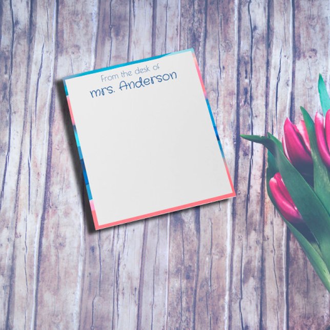 Abstract gradient coral blue border notepad (Creator Uploaded)