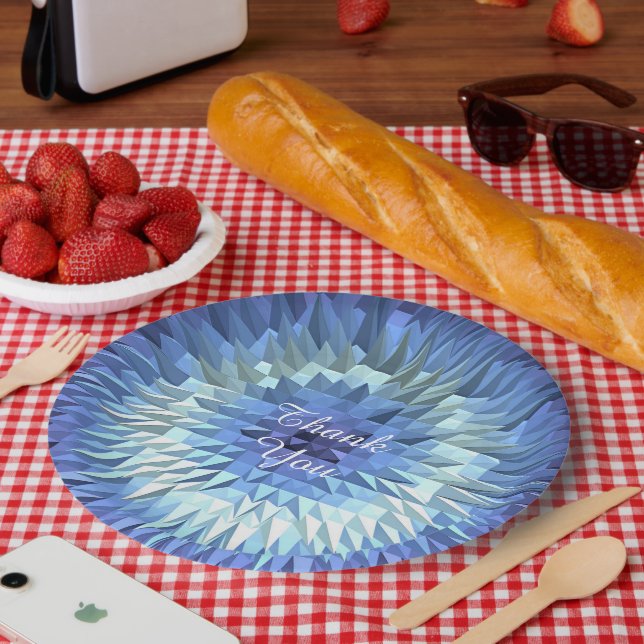 abstract gradient low poly texture  paper plate (Picnic)