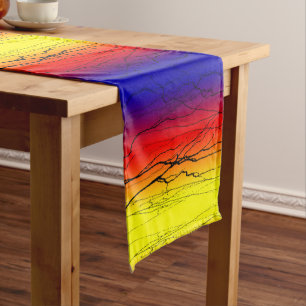 Abstract Gradient Short Table Runner