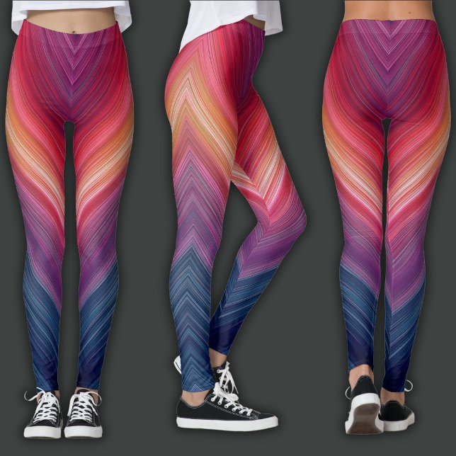 Abstract Gradients | Chevron Line Leggings (Creator Uploaded)