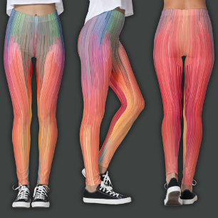 Abstract Gradients   Rainbow Drip Leggings